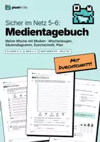Vorschau - Stundenentwürfe - Mein Medientagebuch: Meine Woche mit Medien | Wochenbogen, Säulendiagramm, Durchschnitt, Plan | Klasse 5–6 | Mathematik, Politik | MKR 5.4 - Deckblatt
