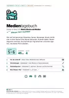 Vorschau - Stundenentwürfe - Mein Medientagebuch: Meine Woche mit Medien | Wochenbogen, Säulendiagramm, Durchschnitt, Plan | Klasse 5–6 | Mathematik, Politik | MKR 5.4 - Seite 1