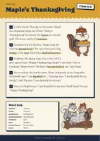 Vorschau - Arbeitsblätter - 🎁 Thanksgiving Freebie Englisch 5/6 🐿️ - Seite 1
