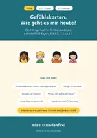 Vorschau - Arbeitsblätter - Gefühlskarten Ethik Klasse 1/2: Anfangsritual „Wie geht es mir heute?“ - Deckblatt