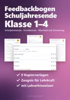 Vorschau - Arbeitsblätter - Feedbackbogen Schuljahresende Grundschule – Zeugnis für die Lehrkraft, Rückmeldung zum Unterricht und Selbsteinschätzung Klasse 1–4 - Seite 1