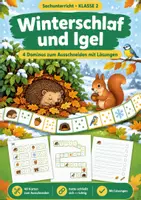 Vorschau - Arbeitsblätter - Winterschlaf und Igel, Lernspiel, Klasse 2 - Deckblatt