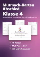 Vorschau - Arbeitsblätter - Mutmach-Karten Abschied Klasse 4 – Glücksbringer, Abschiedsgrüße und Mut-Plan für den Übergang an die neue Schule - Deckblatt