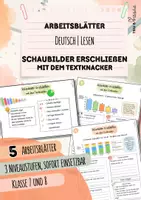 Vorschau - Arbeitsblätter - Schaubilder erschließen mit dem Textknacker | 5 Arbeitsblätter | drei Niveaustufen | Sachtexte lesen und verstehen | Deutsch | Klasse 7 und 8 - Deckblatt