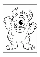 Vorschau - Arbeitsblätter - Halloweenbild zum Ausmalen, Monster - Deckblatt