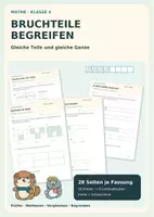 Vorschau - Arbeitsblätter - Bruchteile begreifen – Klasse 4 - Deckblatt