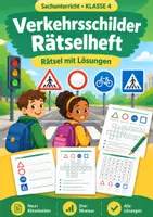 Vorschau - Arbeitsblätter - Verkehrsschilder, Rätselheft, Klasse 4 - Deckblatt