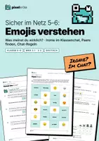 Vorschau - Stundenentwürfe - Emojis verstehen: Was meinst du wirklich? | Ironie im Klassenchat, Paare finden, Chat-Regeln | Klasse 5–6 | Deutsch | MKR 3.1, 3.2 - Deckblatt