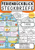 Vorschau - Arbeitsblätter - 🍂Meine Herbstferien – Kreative Herbstferien-Steckbriefe / Reflexion Klasse 2 3 4 5 - Deckblatt