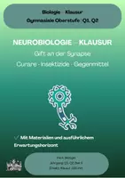 Vorschau - Arbeitsblätter - Klausur Neurobiologie: Synapsengifte – Curare, Organophosphate & Atropin | Q1 GK mit Erwartungshorizont - Deckblatt