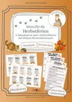 Vorschau - Arbeitsblätter - Ideenkarten für die Herbstferien | mit Arbeitsblättern und Handreichung - Deckblatt