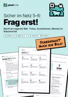 Vorschau - Stundenentwürfe - Frag erst! Recht am eigenen Bild: Fotos, Screenshots und Memes im Klassenchat | Szenenkarten, Schilder, Einverständnis-Karte | Klasse 5–6 | Politik, Deutsch | MKR 4.4, 1.4 - Deckblatt