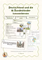 Vorschau - Stundenentwürfe - Bundesländer Deutschlands kennenlernen | Einführung mit Arbeitsblatt, Wissenskarten & Rätseln - Deckblatt