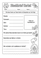 Vorschau - Arbeitsblätter - Steckbrief Herbst – Die bunte Jahreszeit entdecken! - Deckblatt