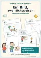 Vorschau - Arbeitsblätter - Ein Bild, zwei Sichtweisen – Klasse 3 - Deckblatt