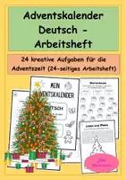 Vorschau - Stundenentwürfe - Adventskalender Deutsch - Arbeitsheft Weihnachten - 24 kreative Aufgaben für die Adventszeit - Deckblatt