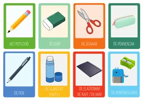 Voorbeeld - Woordkaarten: thema naar school - Voorblad