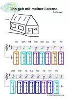 Vorschau - Arbeitsblätter - (A) Wachsendes Materialpaket - Alle meine bunten Kinderlieder - Singen, Glockenspiel, Blockflöte / Kinderlieder - Spielend leichter Einstieg für Anfänger / Bunte Noten Rainbow A - Seite 1