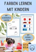 Vorschau - Arbeitsblätter - Farben lernen Kindergarten Arbeitsblatt Farben Kita Projekt Farbenprojekt - Deckblatt