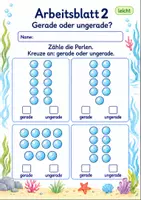 Vorschau - Arbeitsblätter - Gerade und ungerade Zahlen: Perlen zählen bis 20 | Mathematik Klasse 1 | Deluxe | 10 Arbeitsblätter als PDF - Seite 2