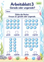 Vorschau - Arbeitsblätter - Gerade und ungerade Zahlen: Perlen zählen bis 20 | Mathematik Klasse 1 | Deluxe | 10 Arbeitsblätter als PDF - Seite 3