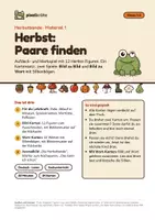 Vorschau - Spiele - Herbst: Paare finden | Aufdeck- und Merkspiel mit 12 Herbst-Figuren, Bild-Karten und Wort-Karten mit Silbenbögen | Klasse 1–2 | Deutsch, Sachunterricht - Seite 1