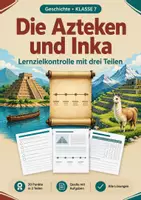 Vorschau - Arbeitsblätter - Die Azteken und Inka, Lernzielkontrolle, Klasse 7 - Deckblatt