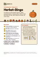 Vorschau - Spiele - Herbst-Bingo zum Lesen | 12 Wort-Pläne und 12 Bild-Pläne, Anlaut- und Silben-Runde, Herbstwörter | Klasse 1–2 | Deutsch - Seite 1