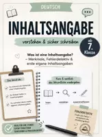 Vorschau - Stundenentwürfe - nhaltsangabe Klasse 7/8: Was ist eine Inhaltsangabe? – Merkmale, Fehlerdetektiv & erste eigene Inhaltsangabe - Deckblatt