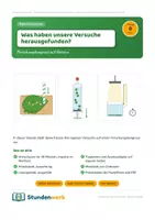 Vorschau - Stundenentwürfe - Fotosynthese Forschung Klasse 7 8 (Std 8) - Deckblatt