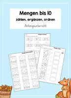 Vorschau - Arbeitsblätter - Mengen bis 10 erkennen, ergänzen und ordnen - Mathe Klasse 1 Herbst - Deckblatt