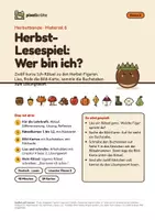 Vorschau - Arbeitsblätter - Herbst-Lesespiel: Wer bin ich? | 12 Ich-Rätsel mit Bild-Karten und Lösungswort, Arbeitsblatt Lineatur Klasse 2 | Klasse 2 | Deutsch, Lesen - Seite 1