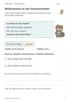 Vorschau - Arbeitsblätter - Sätze genauer bauen: Subjekt und Prädikat – Klasse 3 - Seite 1