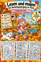Vorschau - Arbeitsblätter - Lesen & Malen im Herbst - 5 Ausmalbilder mit Leseaufträgen - Deckblatt