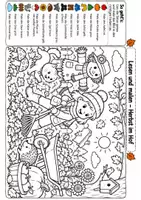 Vorschau - Arbeitsblätter - Lesen & Malen im Herbst - 5 Ausmalbilder mit Leseaufträgen - Seite 2
