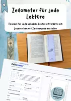 Vorschau - Arbeitsblätter - Zeilometer - Lesezeichen mit Zeilenangabe für jede Lektüre - Deckblatt