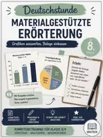 Vorschau - Stundenentwürfe - Materialgestützte Erörterung Klasse 8/9 – Grafiken auswerten, Belege einbauen - Deckblatt
