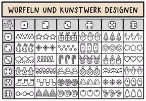 Vorschau - Mal- und Bastelvorlagen - Weihnachtsdeko Klassenzimmer, Dekoration, Fensterbilder, Boho, Sketchnotes würfeln - Seite 2