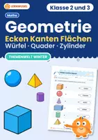 Vorschau - Arbeitsblätter - Geometrische Körper Themenwelt Winter Klasse 2 und 3 | 19 Arbeitsblätter mit Lösungen - Deckblatt