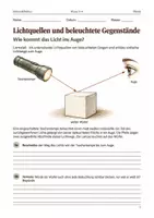 Vorschau - Arbeitsblätter - Lichtquellen und Sehen Arbeitsheft Klasse 5–6 - Deckblatt