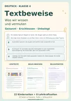 Vorschau - Arbeitsblätter - Textbeweise: Wissen und Vermuten Klasse 4 - Deckblatt