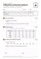 Vorschau - Klassenarbeiten - Schularbeit Teilbarkeit und Brüche 2. Klasse - Deckblatt
