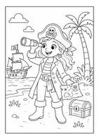 Voorbeeld - Tekenen en knutsel sjablonen - Piraten kleurplaten - Pagina 2