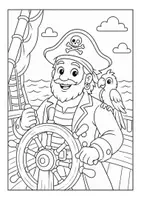 Voorbeeld - Tekenen en knutsel sjablonen - Piraten kleurplaten - Pagina 3