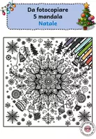 anteprima - Materiale per pittura e bricolage - 5 mandala di Natale da colorare - Pagina di copertina