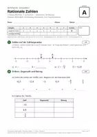 Vorschau - Klassenarbeiten - Schularbeit Rationale Zahlen 3. Klasse MS/AHS - Seite 1