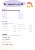 Vista previa - Hojas de trabajo - Los números hasta 100, los precios y la comida (A1) - página 2