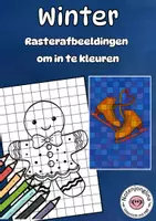 Voorbeeld - Tekenen en knutsel sjablonen - Winter kleurplaten rasterafbeeldingen contrast - Voorblad
