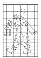 Voorbeeld - Tekenen en knutsel sjablonen - Winter kleurplaten rasterafbeeldingen contrast - Pagina 3