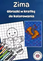 zapowiedź - Szablony do malowania i rękodzieła - Zima – kolorowanki, obrazy w kratkę, kontrast - obwoluta
